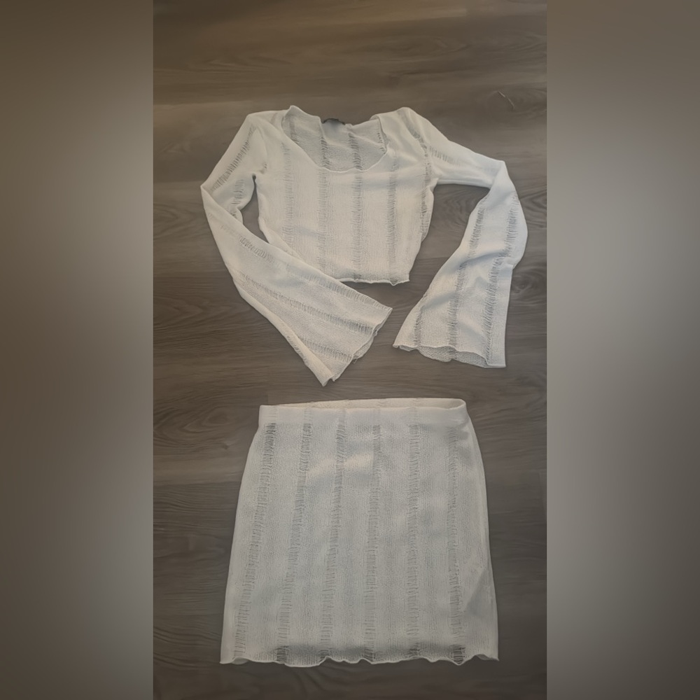 PrettyLittleThing White Skirt Set